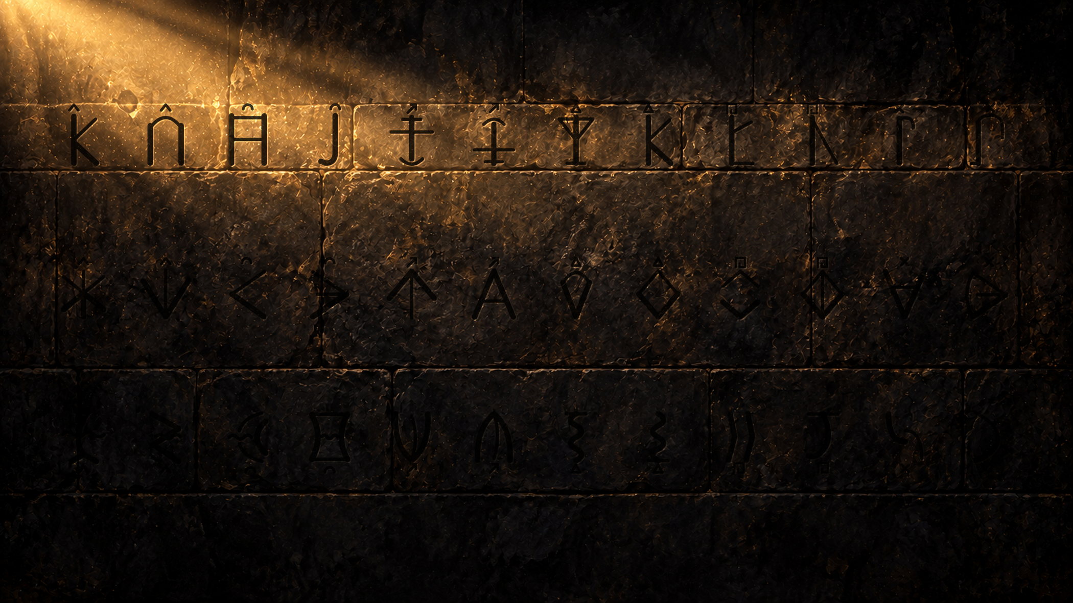 La paroi gravée de glyphes