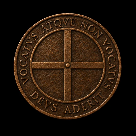 Médaillon de Jung, le revers : Vocatus atque non vocatus, Deus aderit