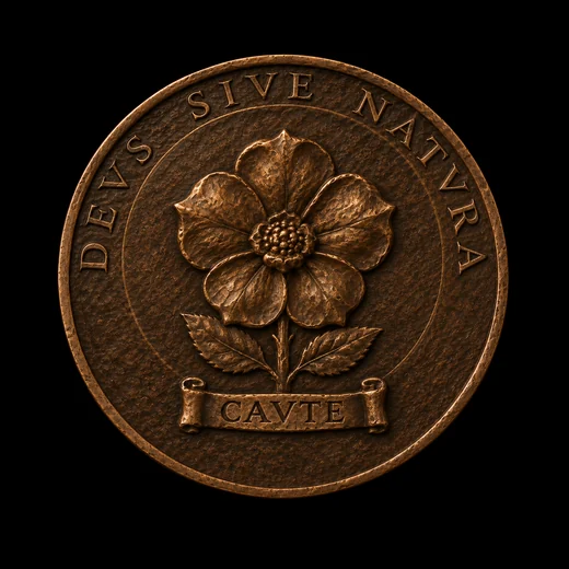 Médaillon de Spinoza, le revers : Deus sive Natura