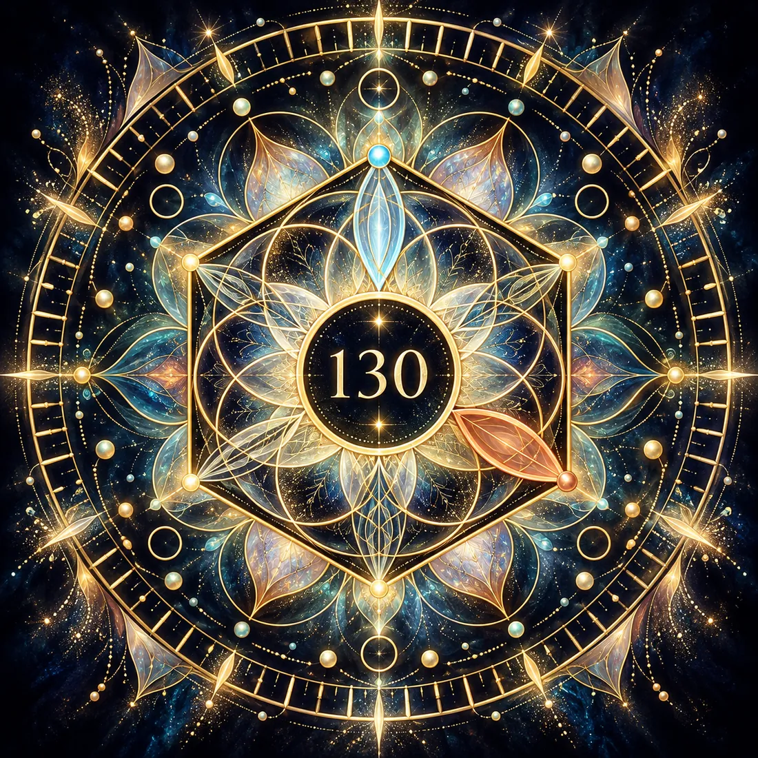 Le Sceau 130 déployé en mandala, or et nuit